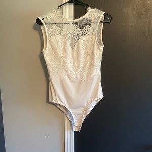 White lace bodysuit